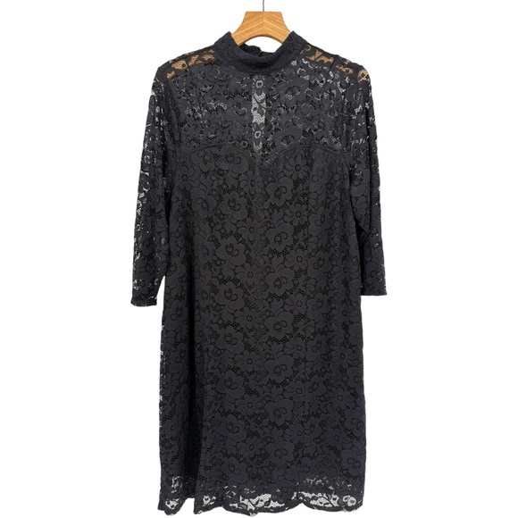 Torrid Black Lace Mock Neck Sweetheart Sheath Black Dress Long Sleeve Size 2X - Picture 5 of 15